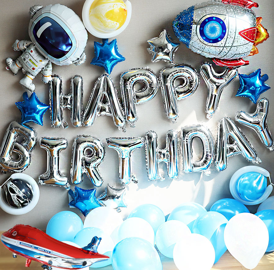 우주선 생일축하풍선 세트