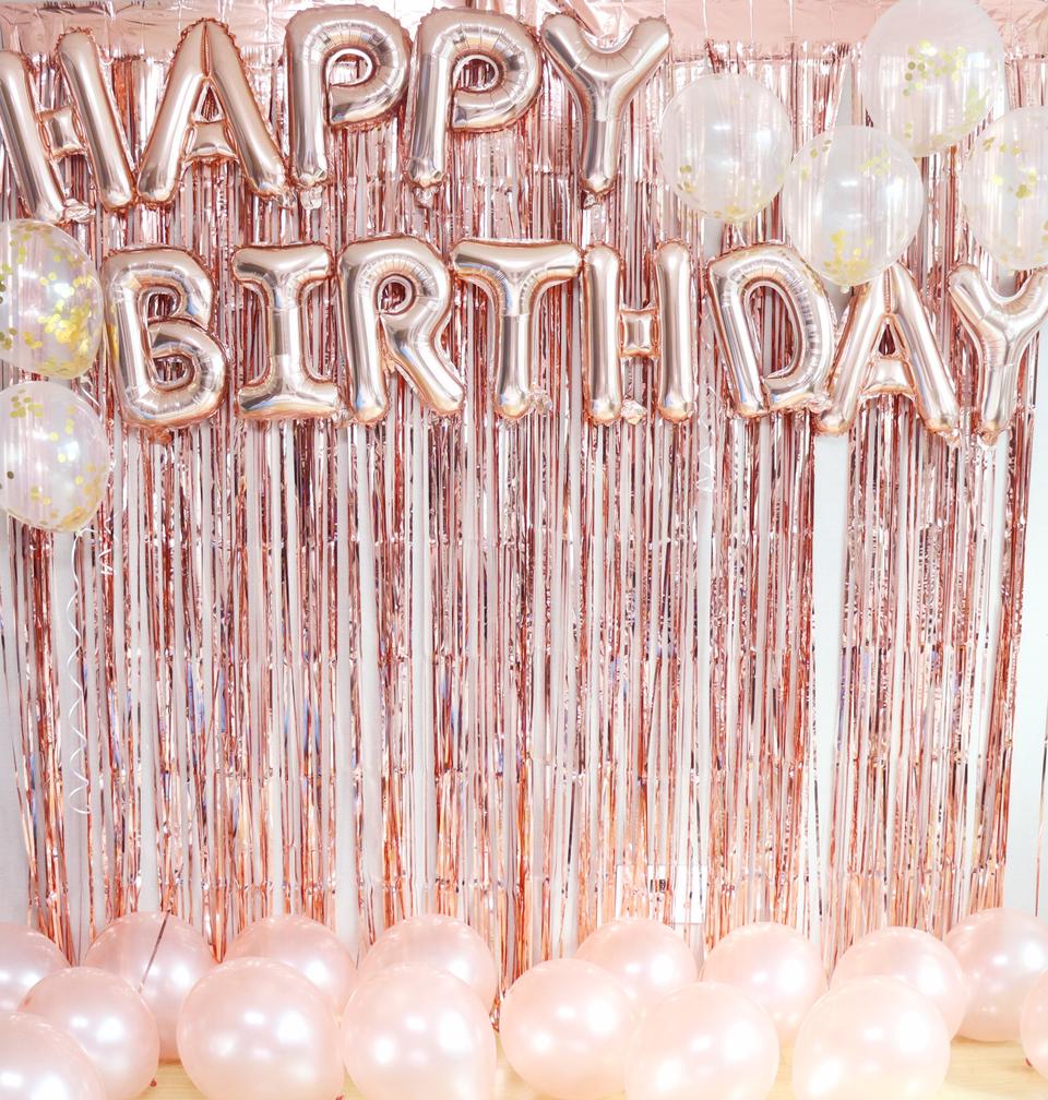 생일축하 핑크풍선 세트