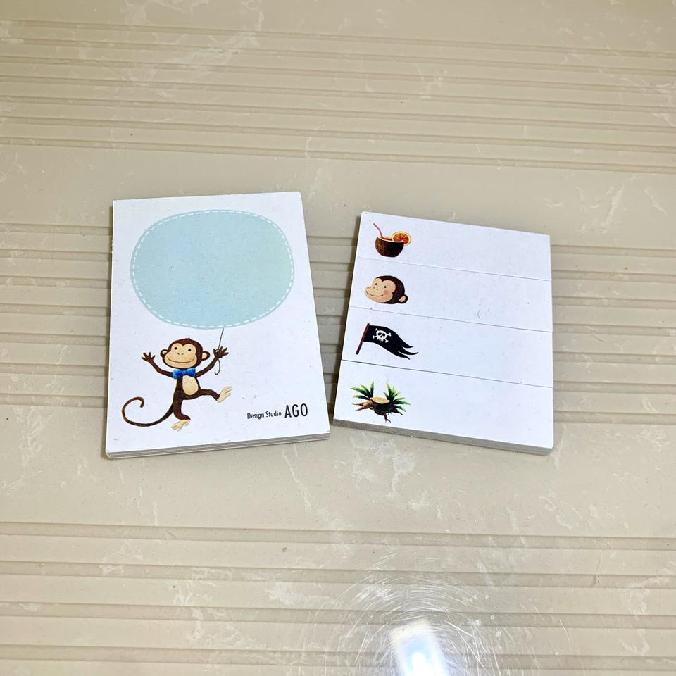 (4개일괄) 원숭이 음료수 해적 나무 떡메모지 포스트잇 다꾸용품