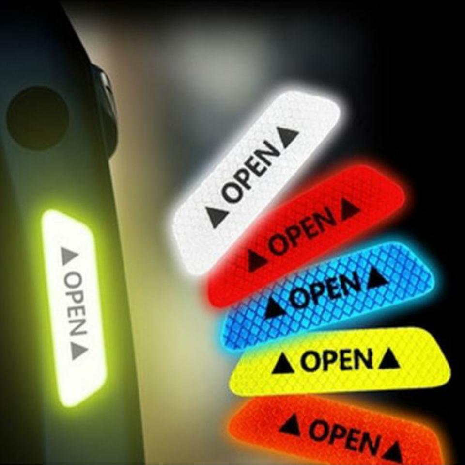 (새제품)도어 반사 스티커 리플렉터 후방주의 사고주의 스티커 4p