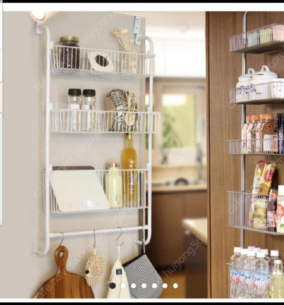 3단 다용도 철제 문걸이 선반-블랙,메탈