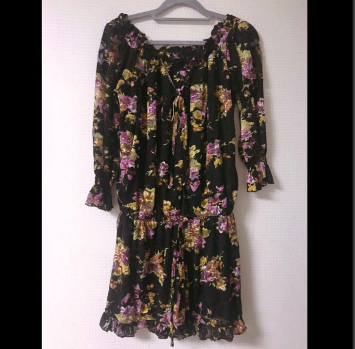 퍼플보라 플라워 점프슈트