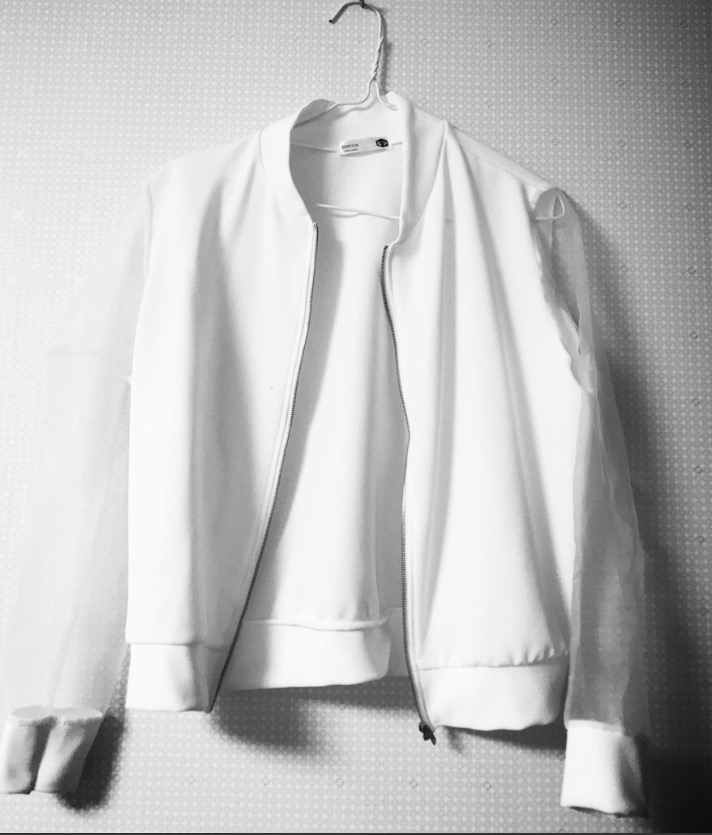 시스루 블루종 화이트 집업