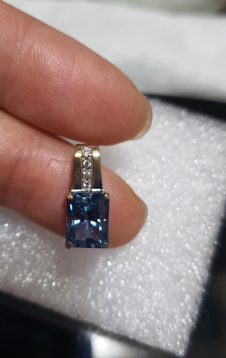 14K 블루토파즈 팬던트