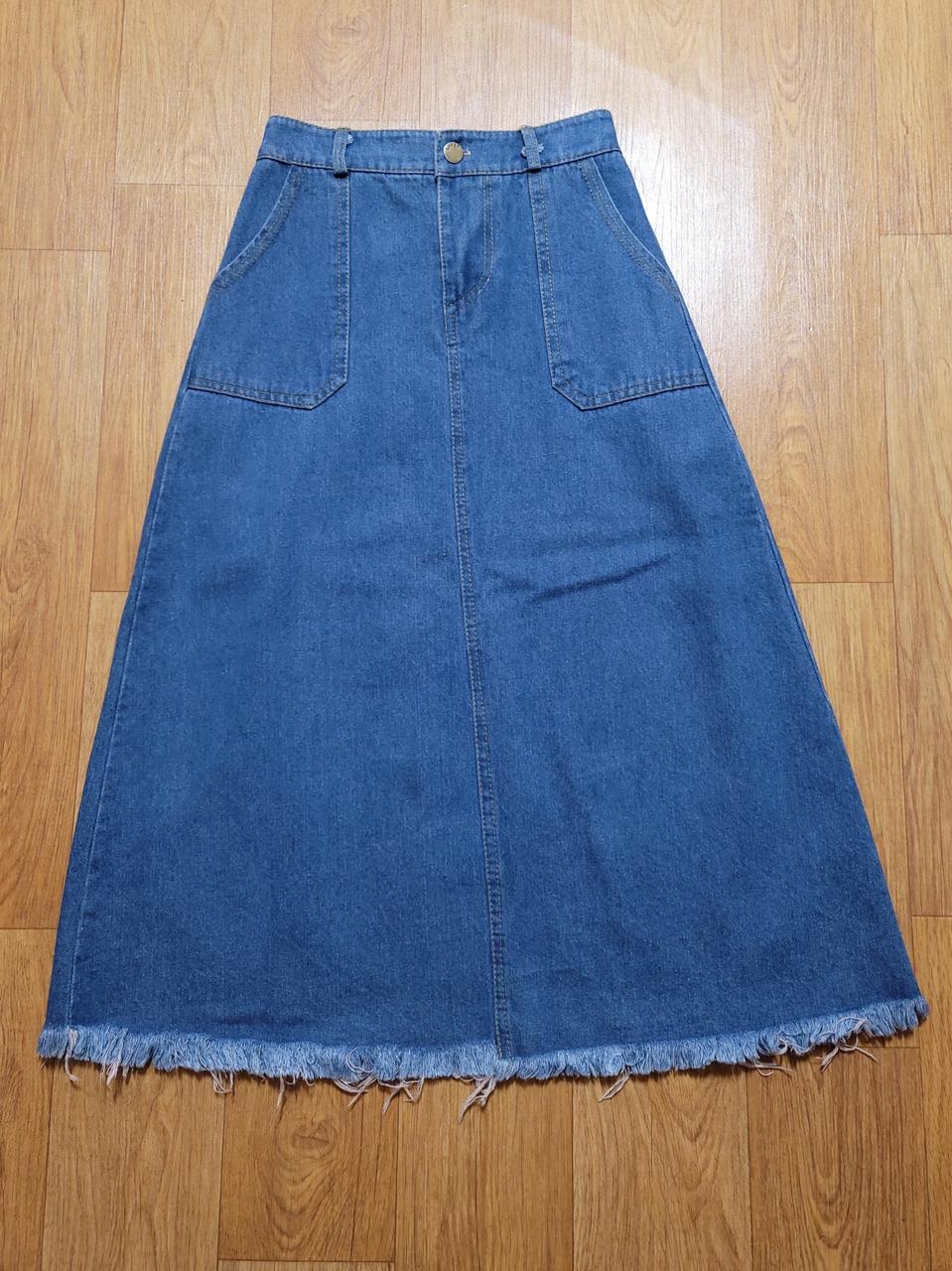데님롱스커트