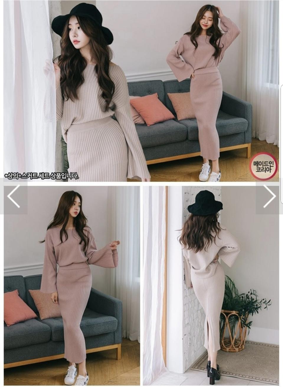 니트 사의+스커트세트 ! 새상품 !S~M