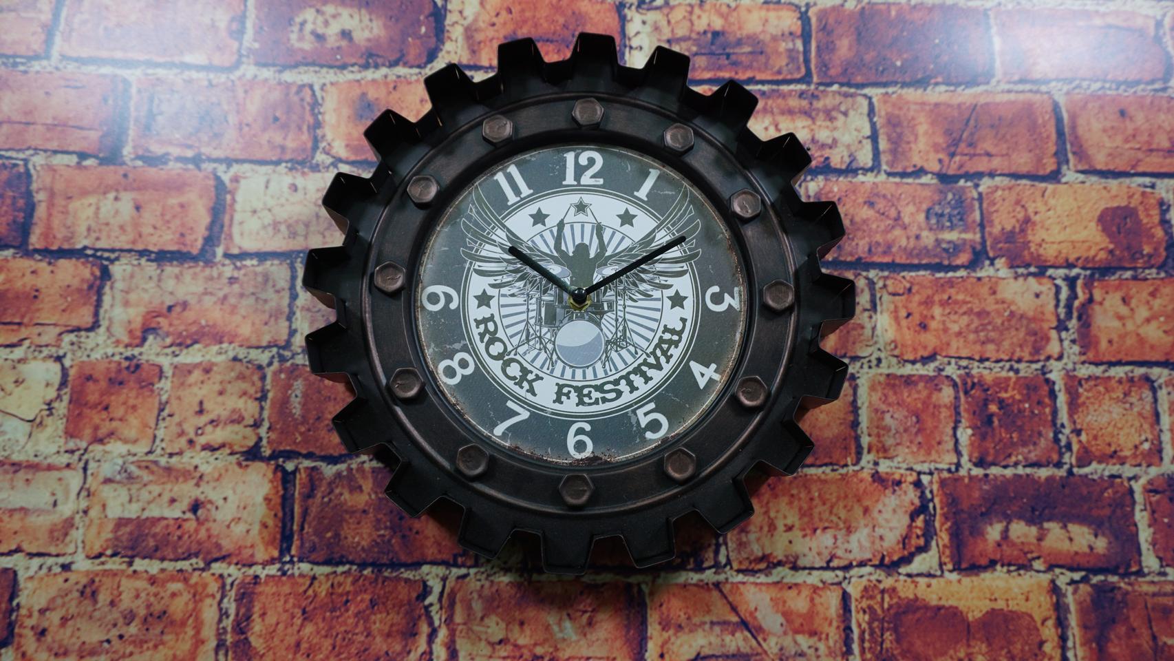 빈티지 인테리어 톱니바퀴 원형 오픈 시계