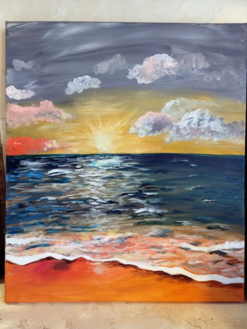 아크릴화 풍경화 직접그림 50x40 그림 캔버스 액자