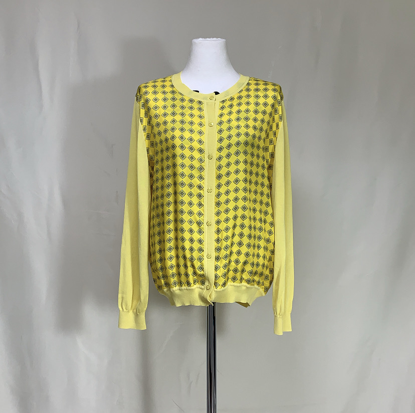 옐로우 패턴 가디건