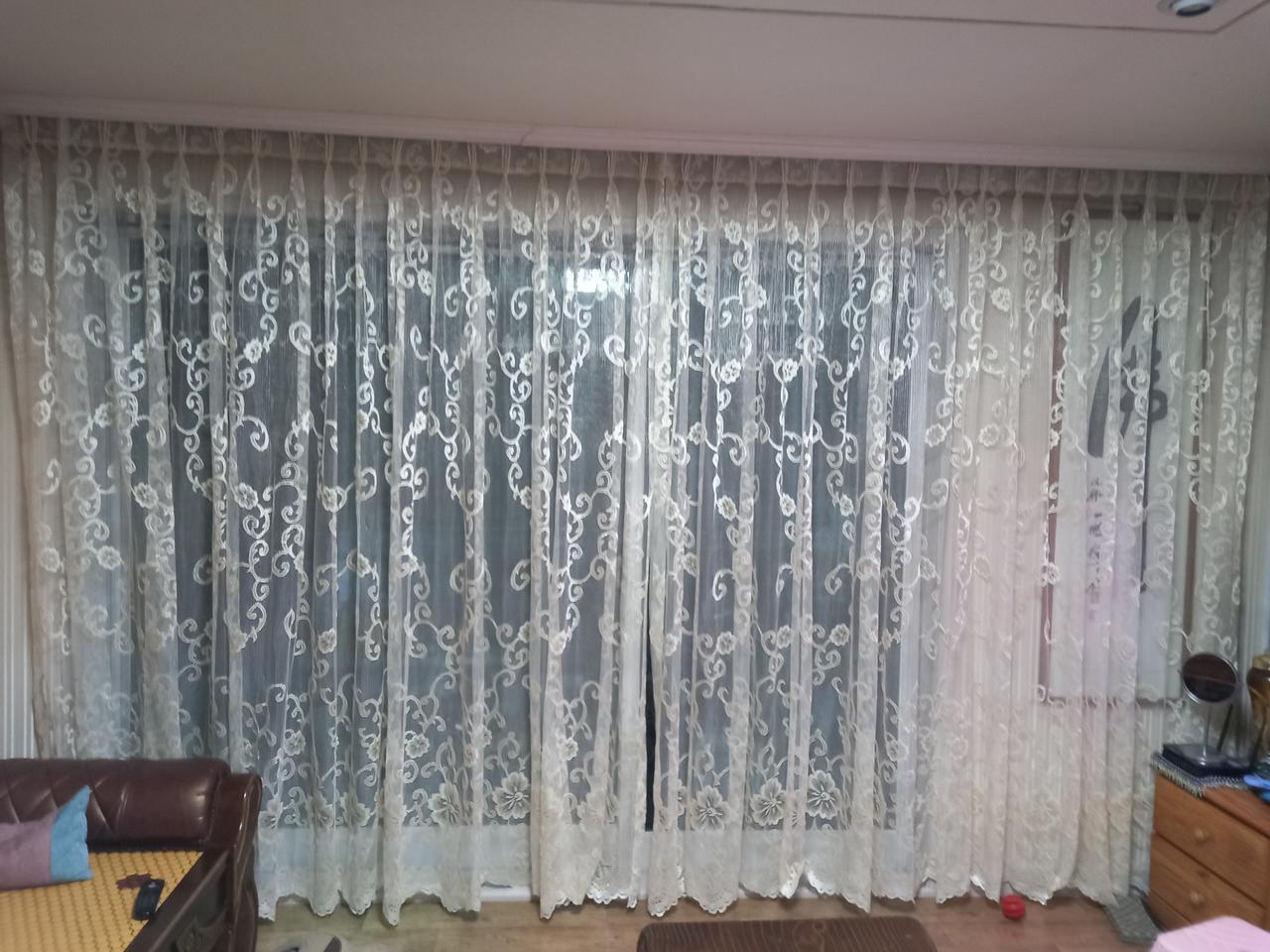 레일 쉬폰 드레스커튼 한세드380-230