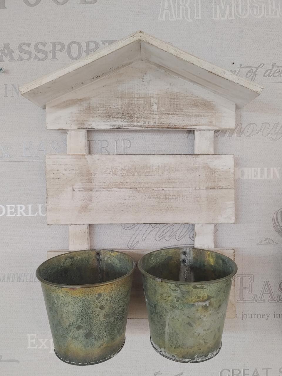 빈티지 인테리어 벽걸이 2구화분