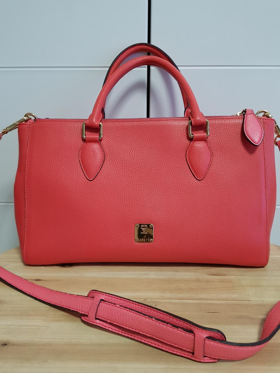 MCM 정품 가죽 여성 숄더겸 토트백