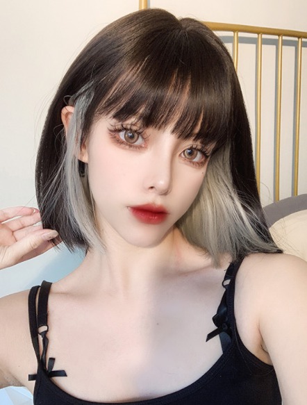 (무료배송)시크릿 투톤 단발 통가발