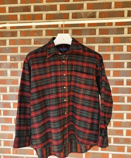 구제픽셀 체크남방 봄셔츠남방 보세브랜드 L 100사이즈 부드러운남방재질