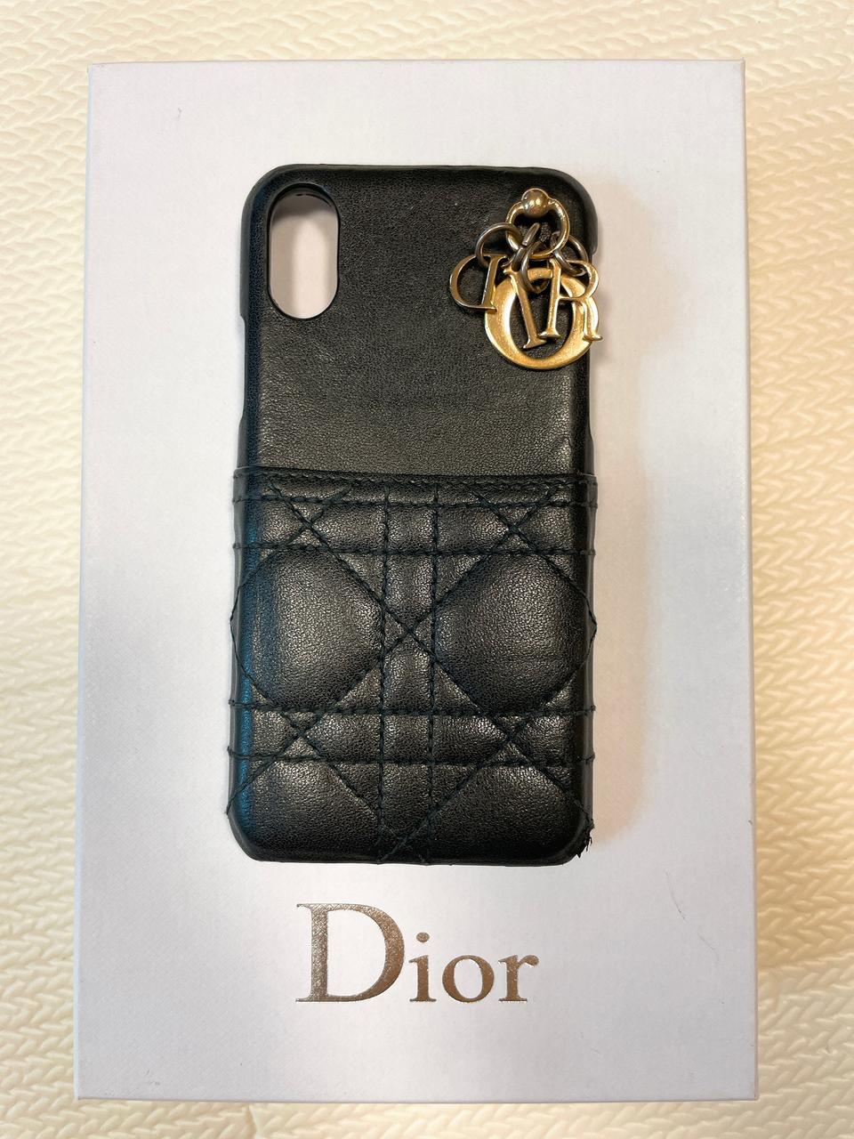 [정품] 디올 레이디 아이폰X/XS 카드 가죽 케이스 블랙