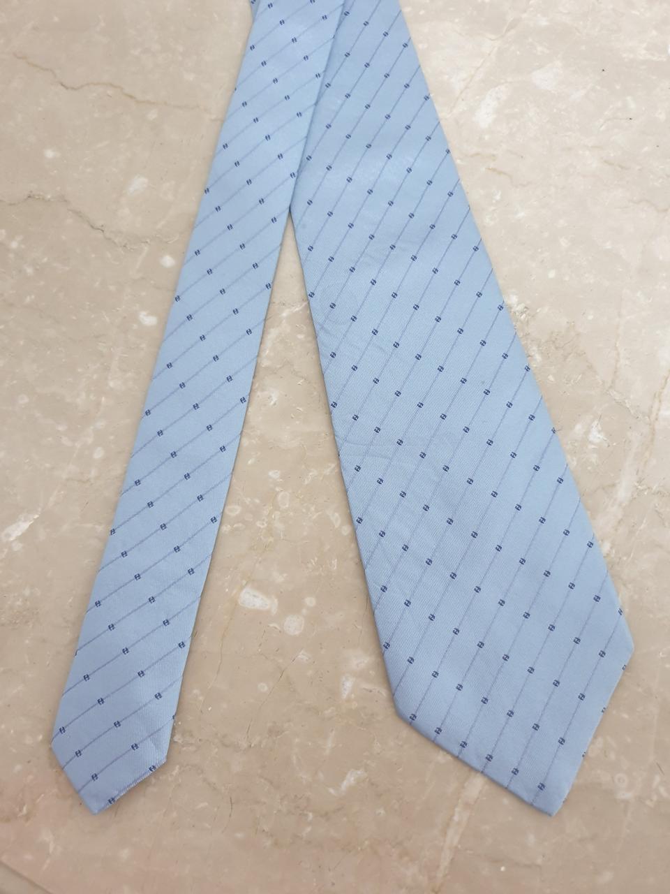 펜디 실크넥타이 스카이블루