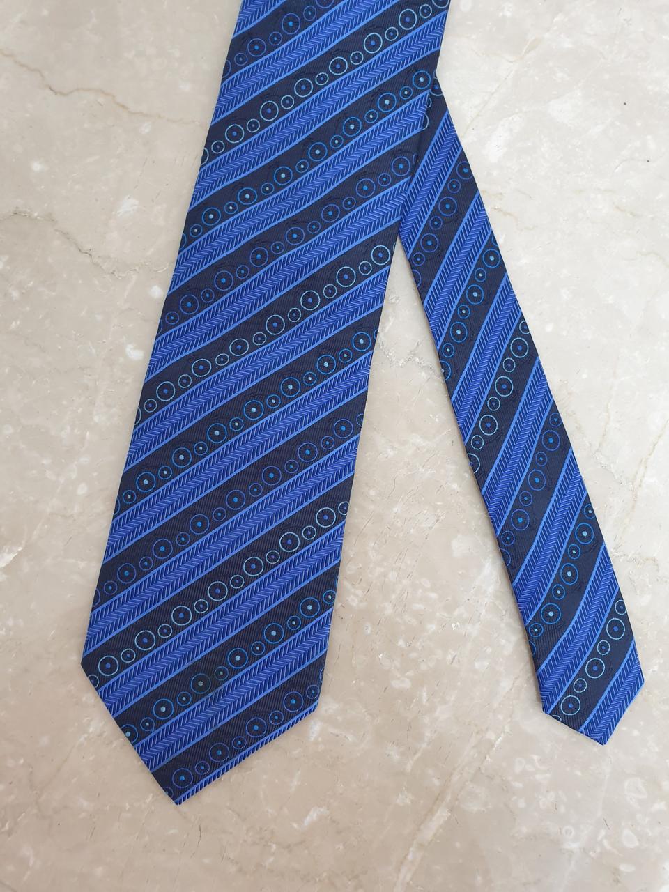 폴스미스 실크넥타이 스트라이프블루