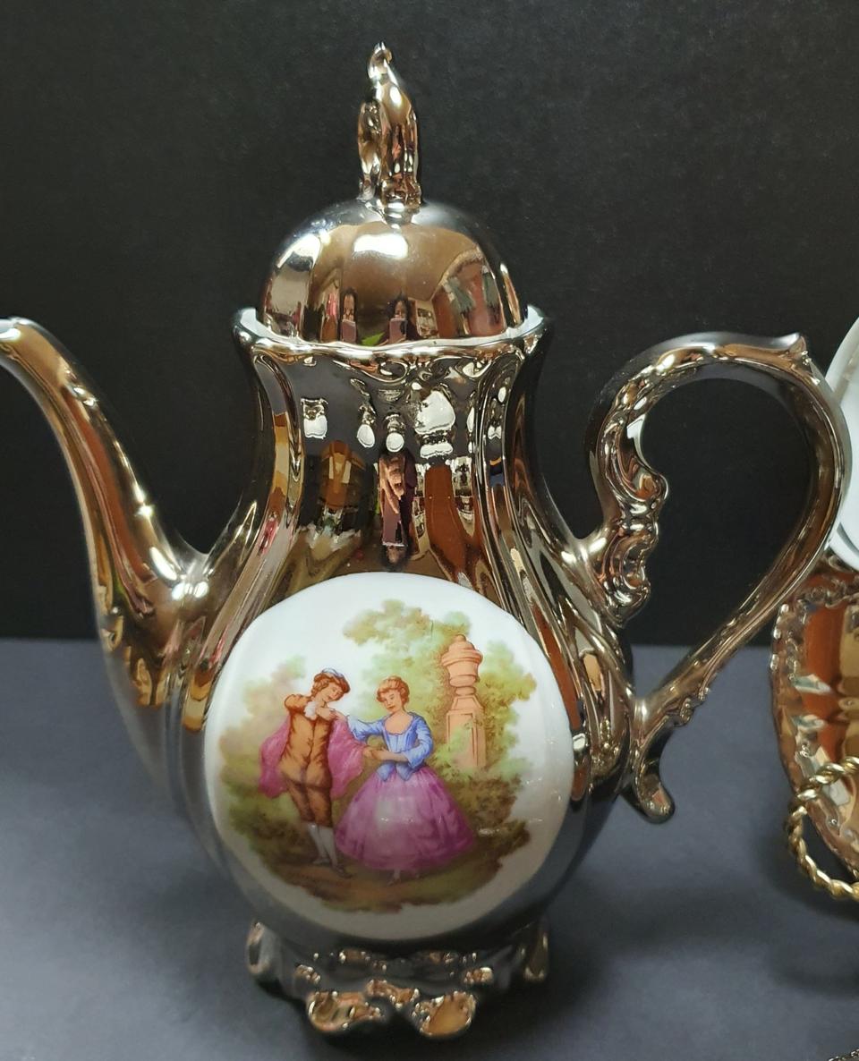 독일앤틱 Foreign의 프라고나르 명화커피팟과 에소잔 세트