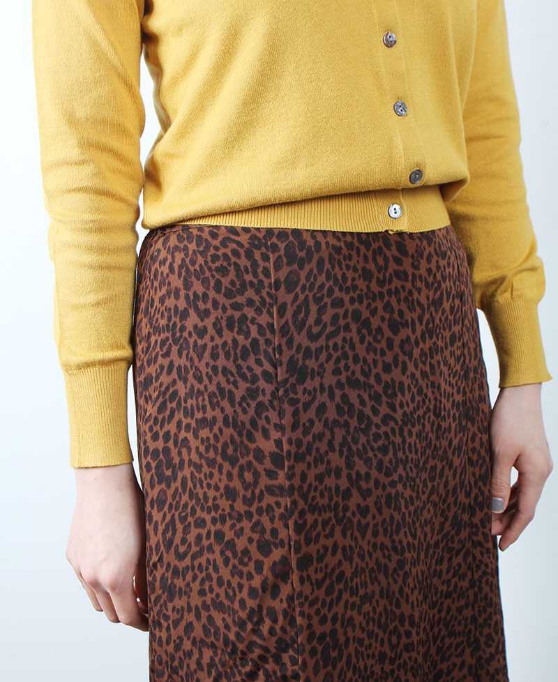 새상품/레오파드쉬폰롱스커트