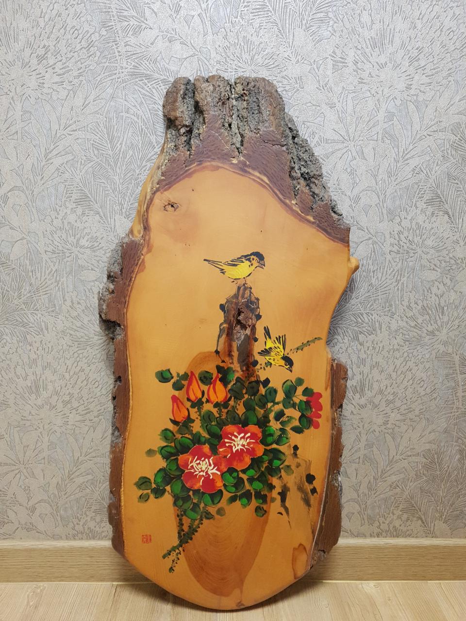 100년 은행나무 화조화 인테리어 예술작품