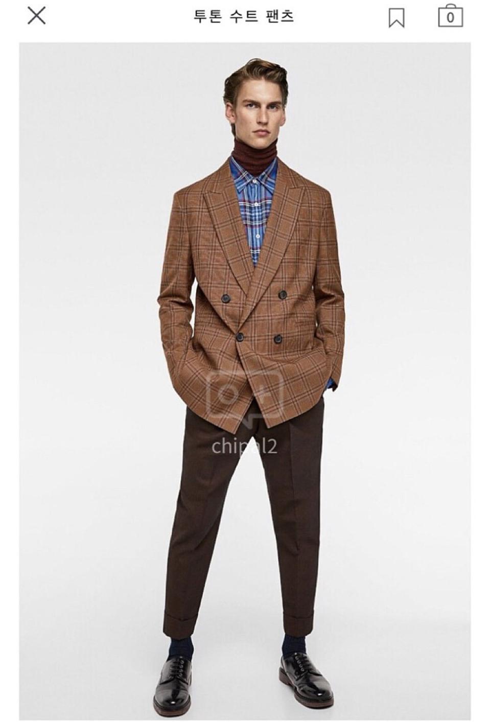 자라 더블 블레이저 세미오버핏(105)