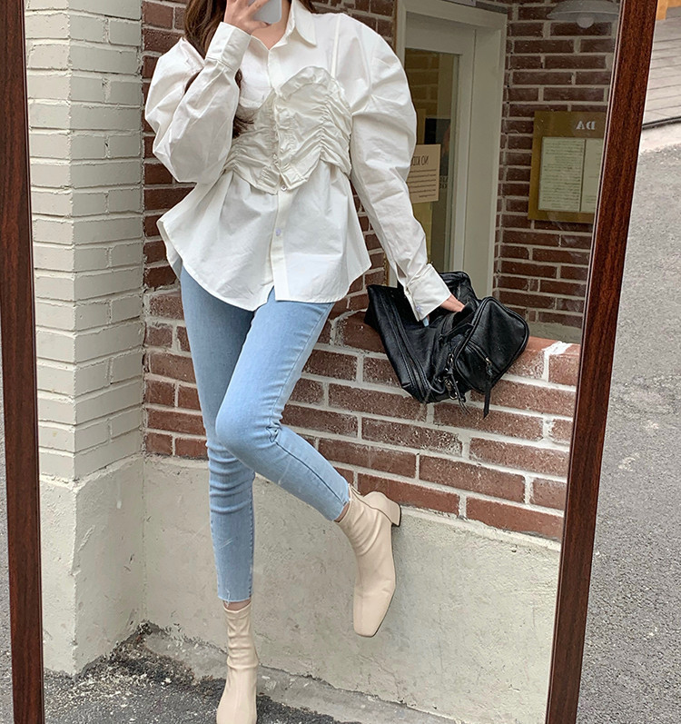세일. 프릴 뷔스티에 셔츠 블라우스