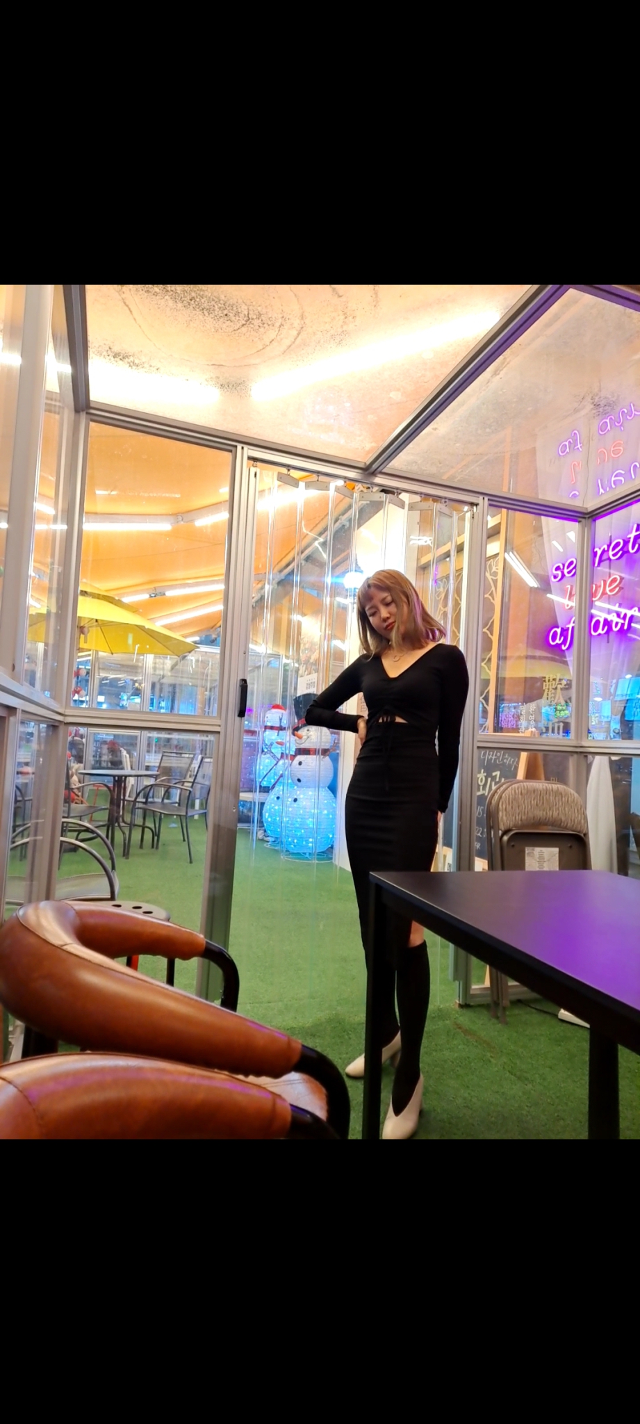 골지스판 셔링원피스