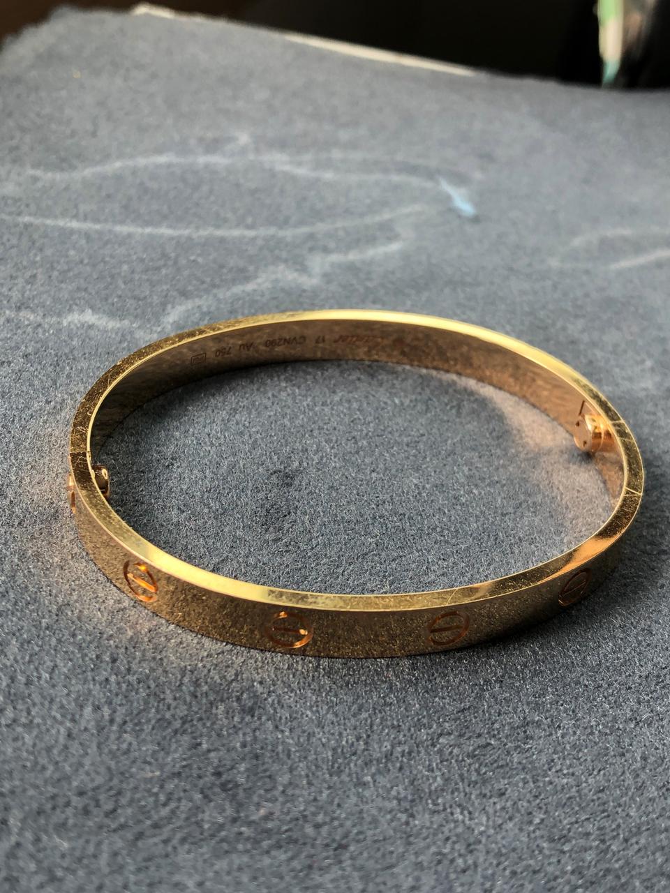 까르띠에 러브팔찌 17호 핑크골드 풀셋트 팜