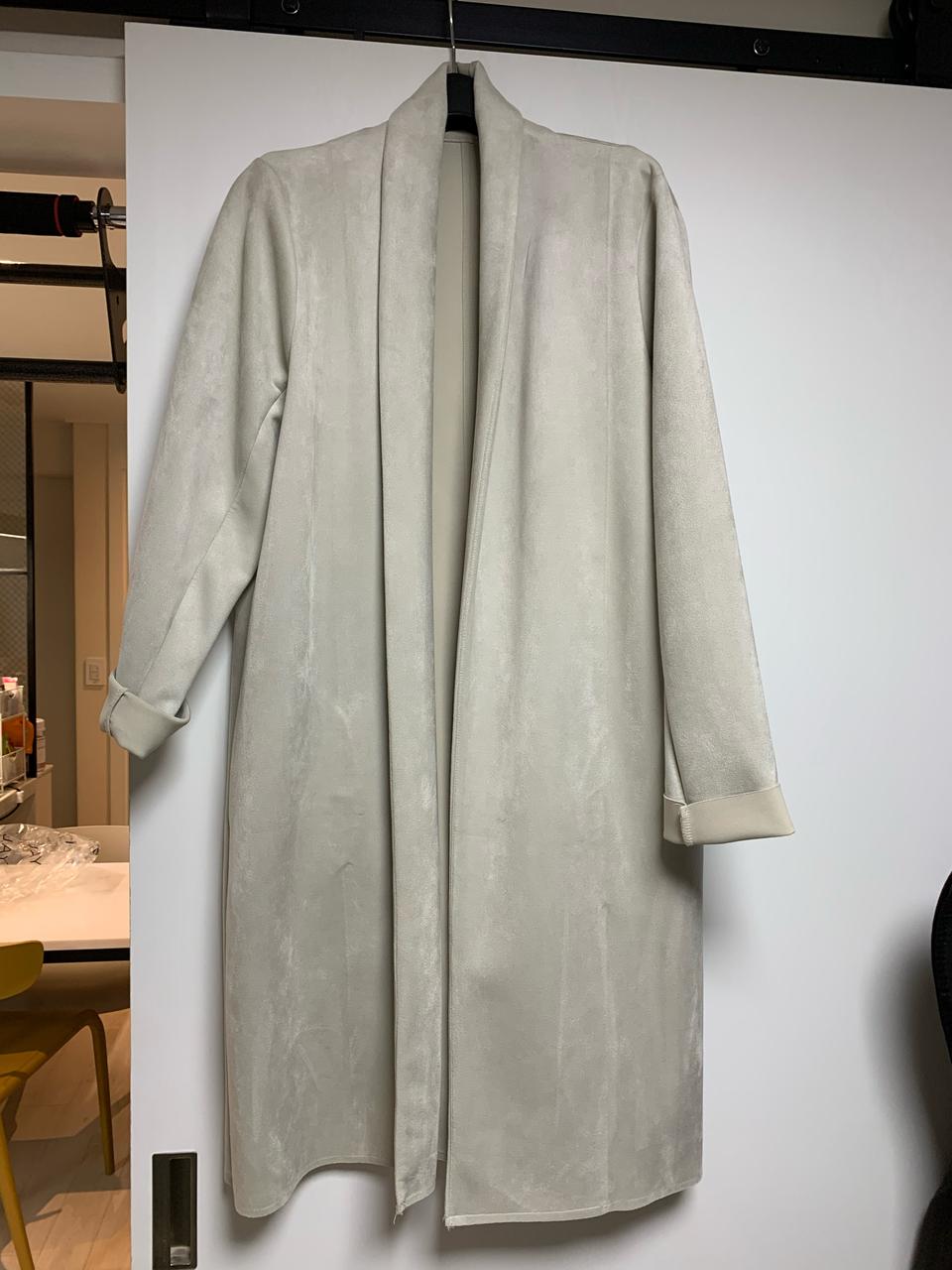 자라 연그레이 세무느낌의 봄코트 롱 가디건 라지