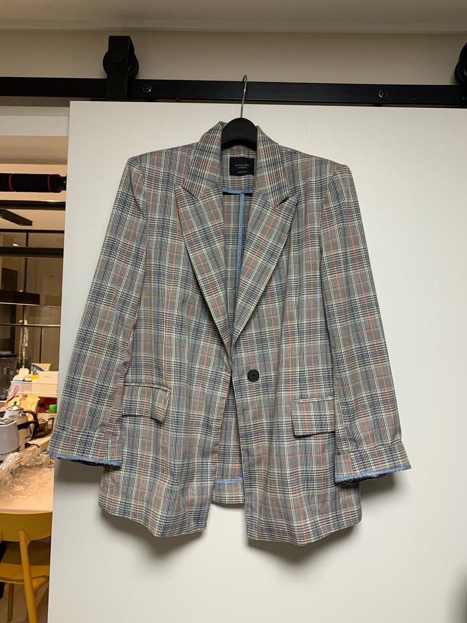 메그제이 체크 봄자켓 여름자켓 롱자켓 55-66