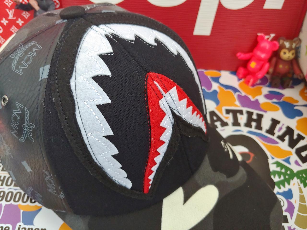 커스텀 BAPE 베이프 샤크 후드 리메이크 리폼 볼캡 야구모자