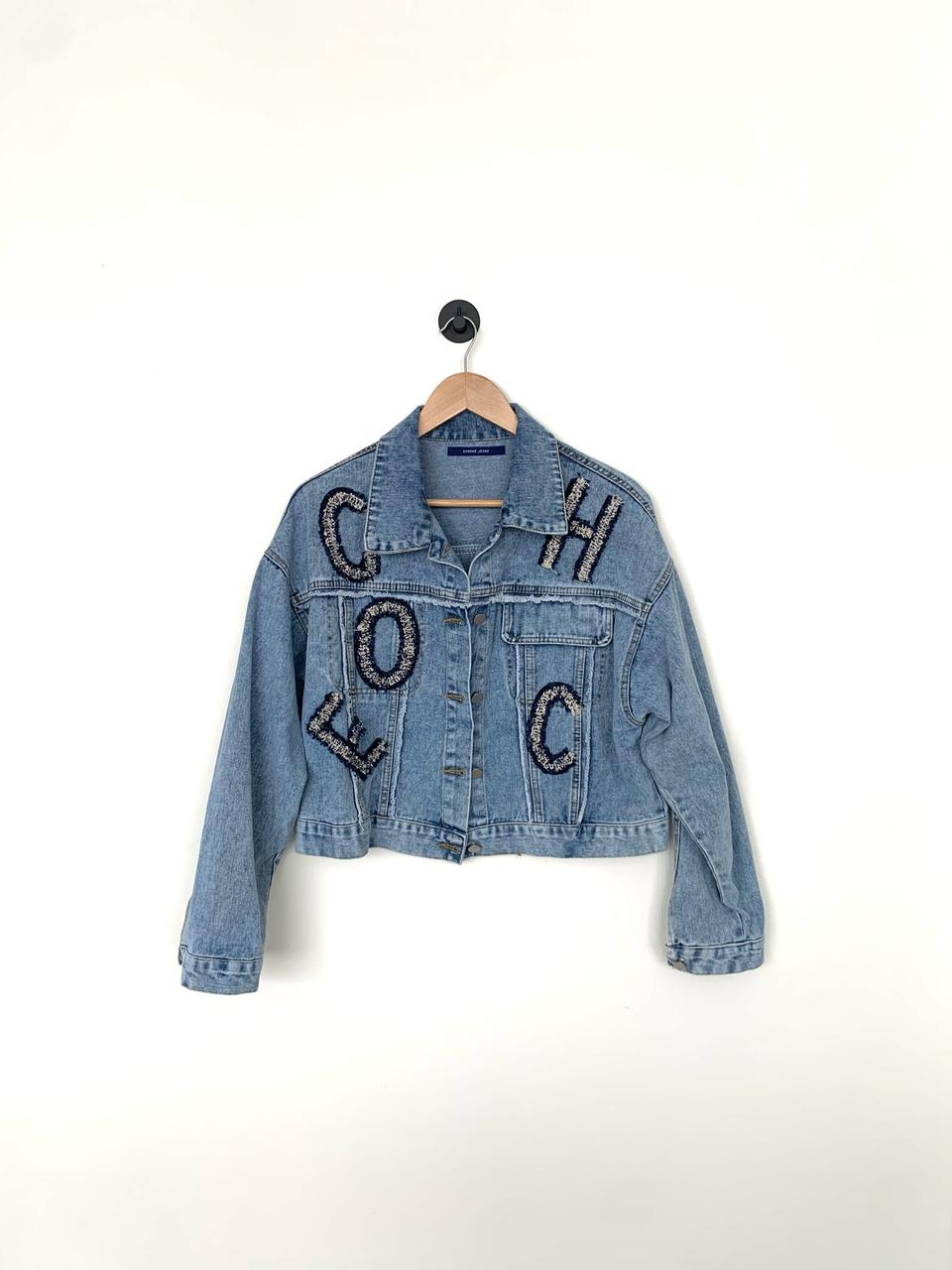 반에이크 레터링 청자켓