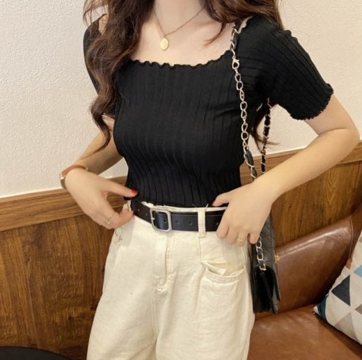 ●새상품● 스모크 밴딩 크롭탑 L D-573