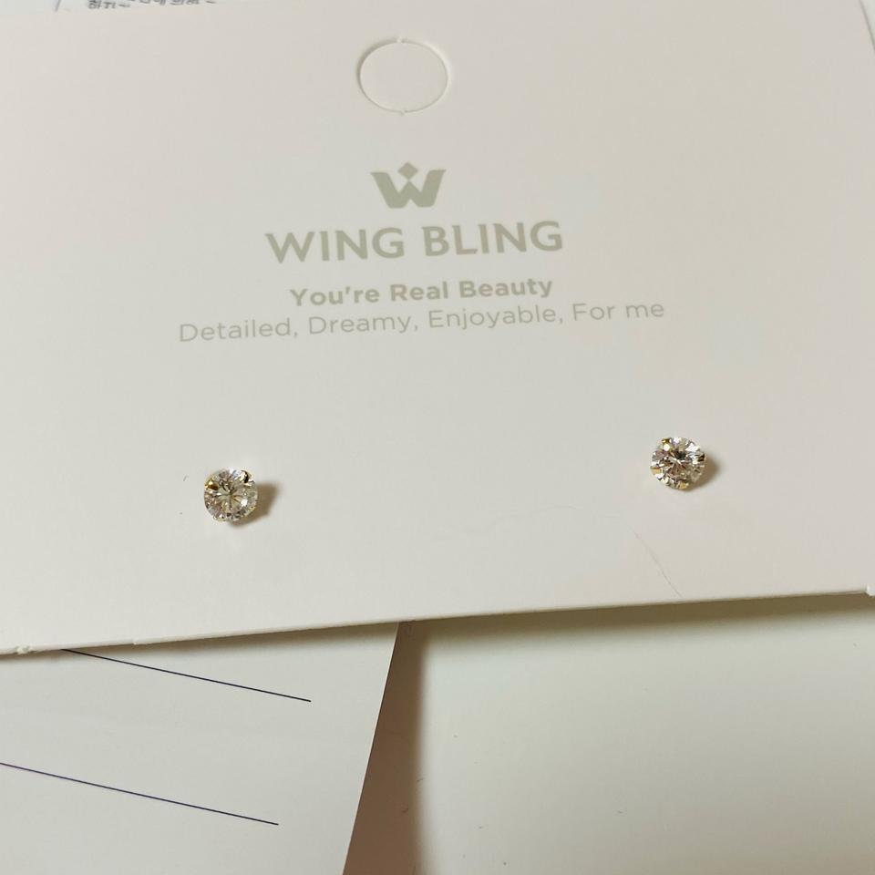 윙블링 14K 미니 큐빅 귀걸이 새제품 - 무배
