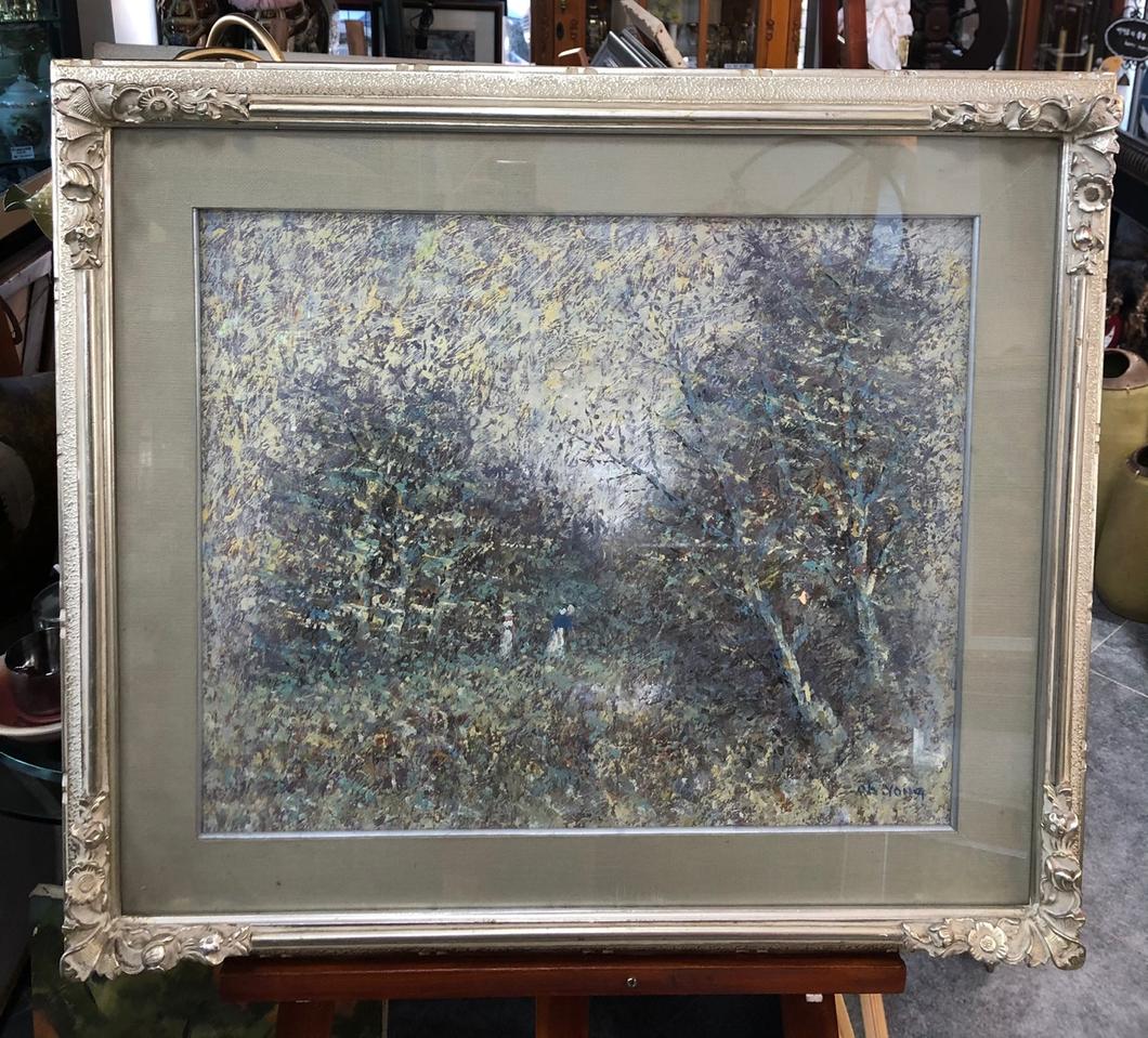 *직접그린'오용'작가,14호,숲속풍경화,서양화.유화