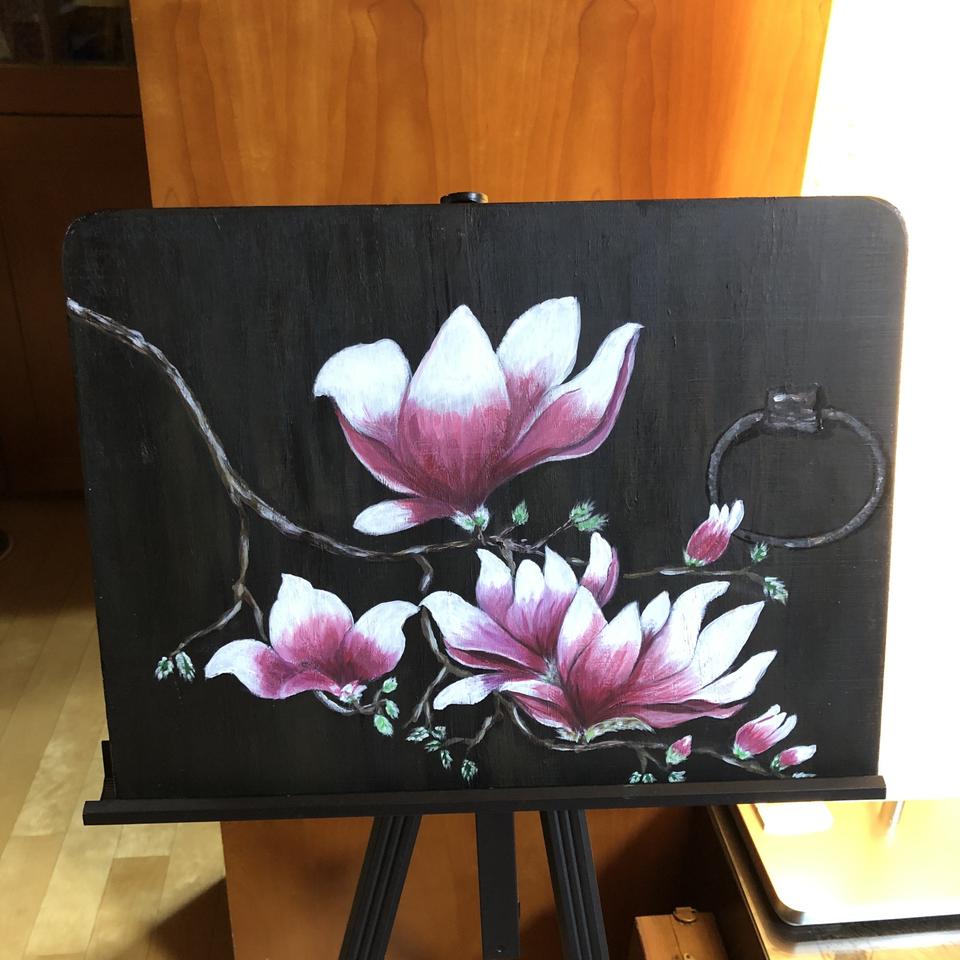 인테리어 자목련 아크릴 원목액자 그림액자