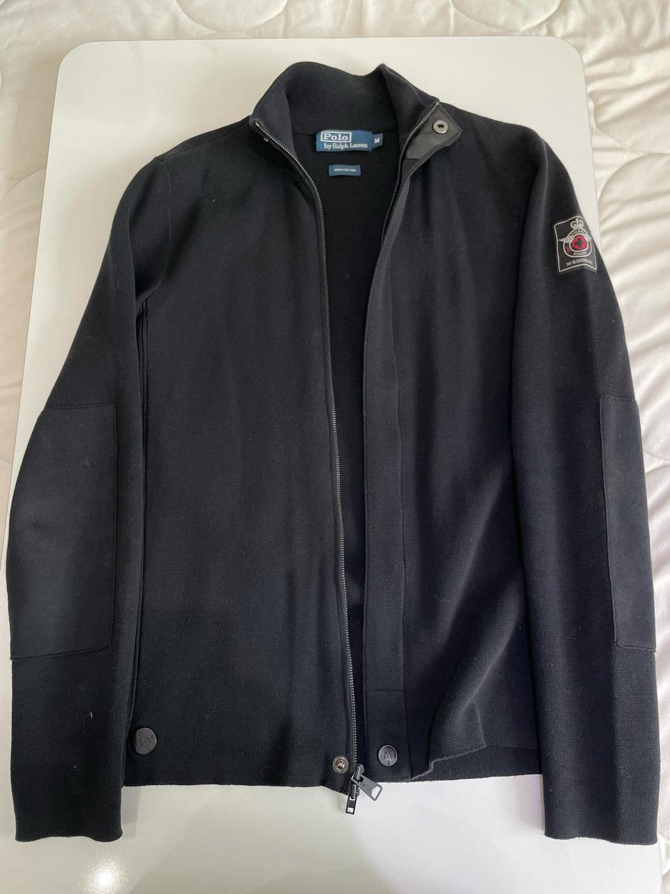 폴로 집업 면 가디건 블랙 95