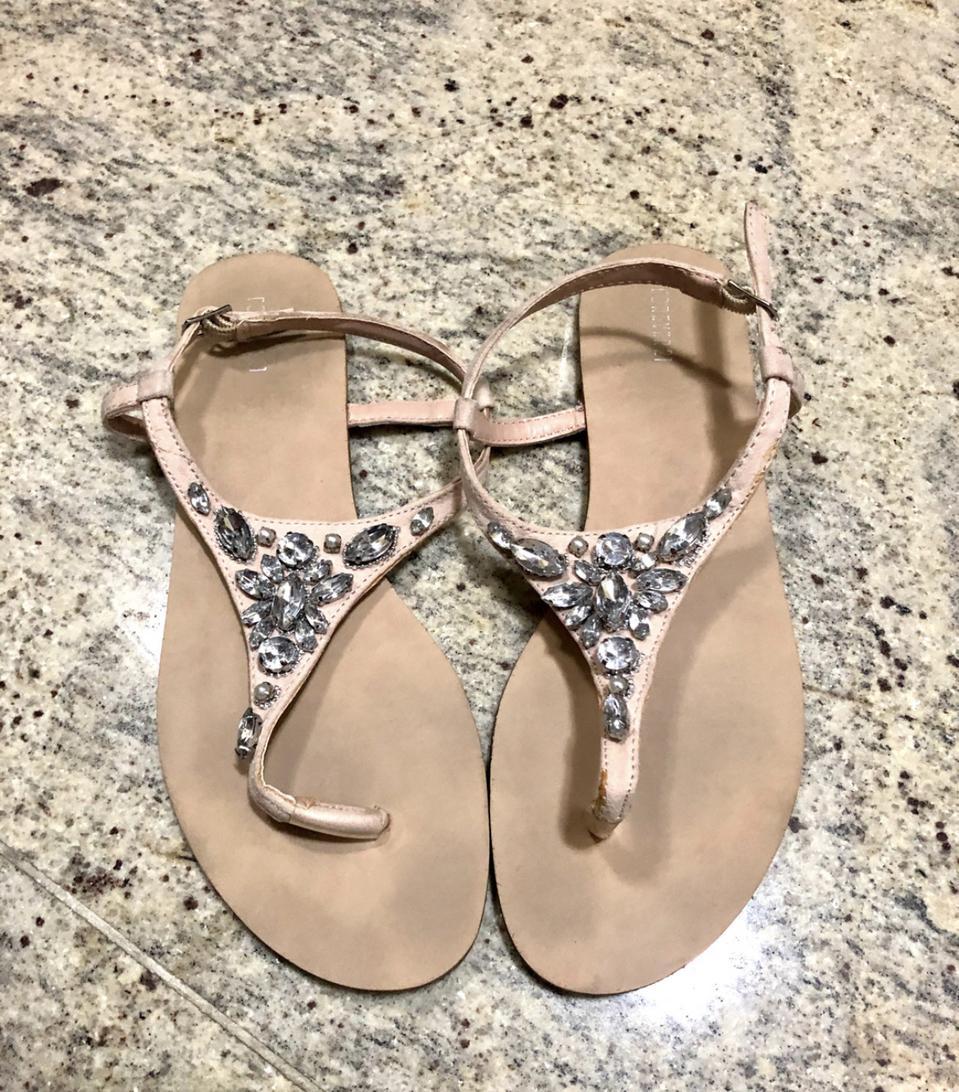 블링블링 스킨톤 보석 쪼리 샌등