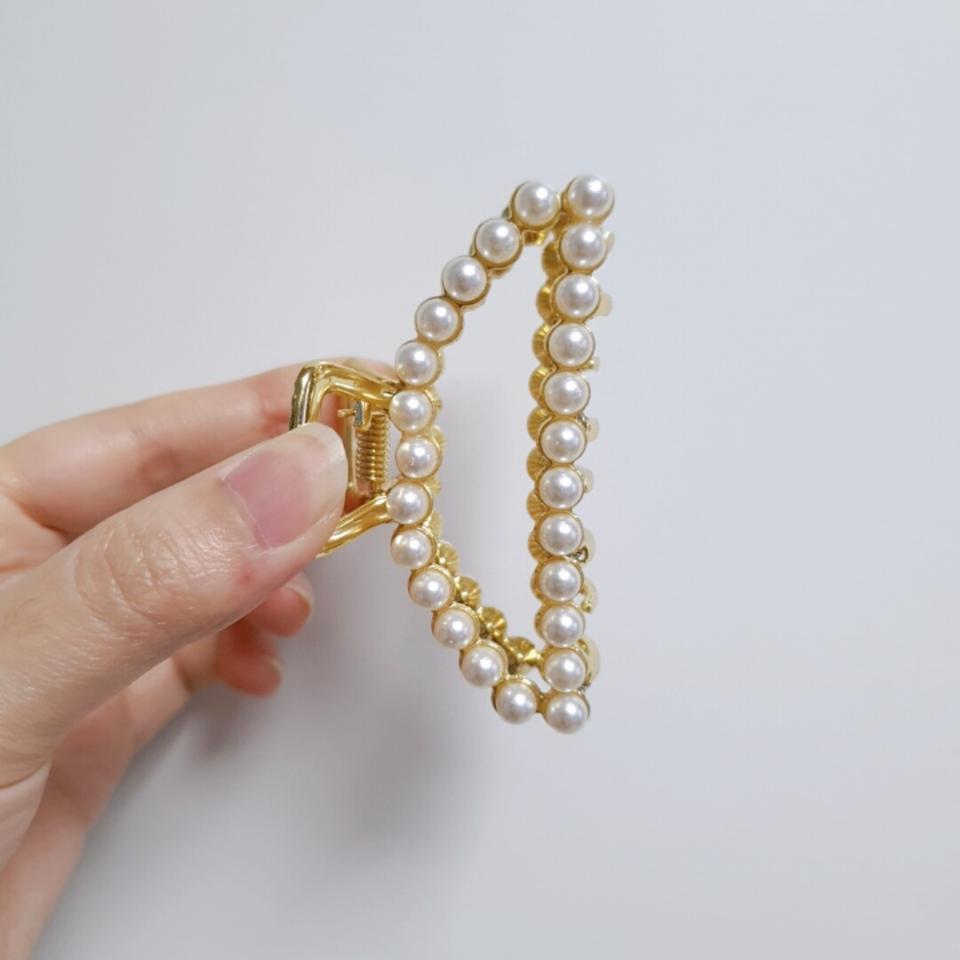 진주 헤어 집게핀