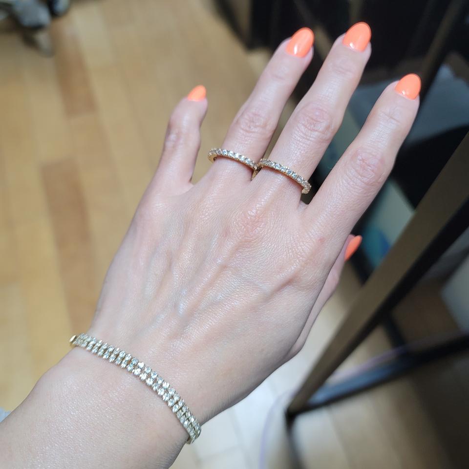 두줄테니스팔찌와 반지2개