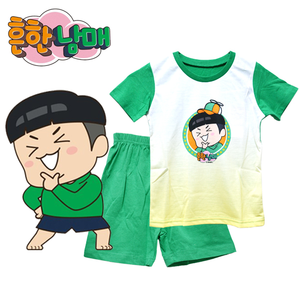 흔한남매 남아동 유아 여름 반팔 면 상하세트