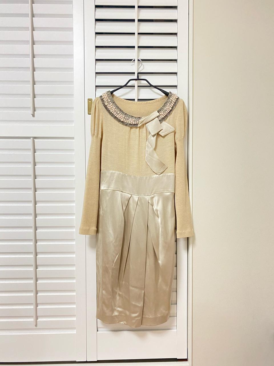 고급스런 비즈 새틴 원피스