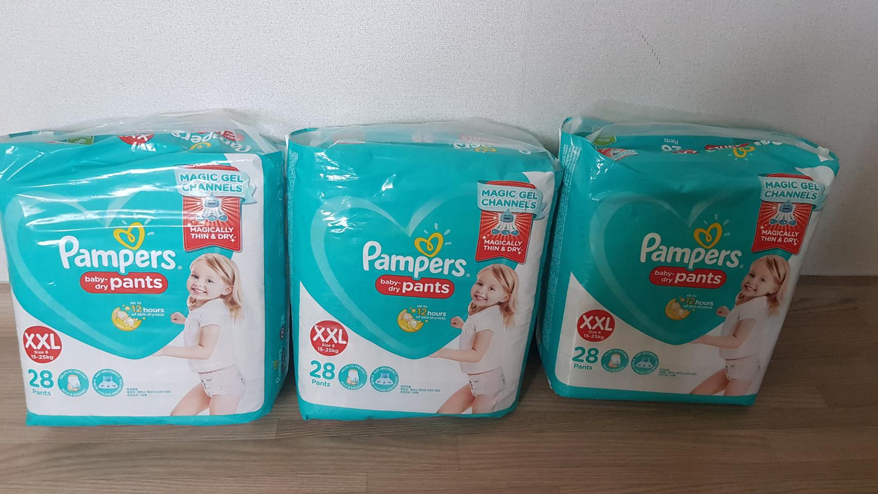 팸퍼스 6단계 팬티기저귀 3팩 팔아요