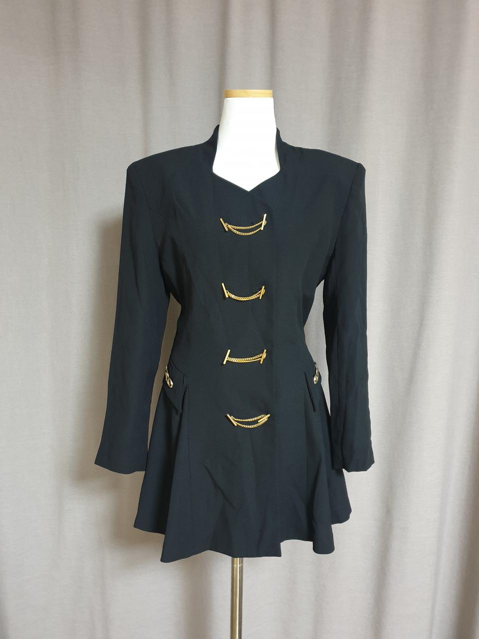 블랙 시크 체인 자켓