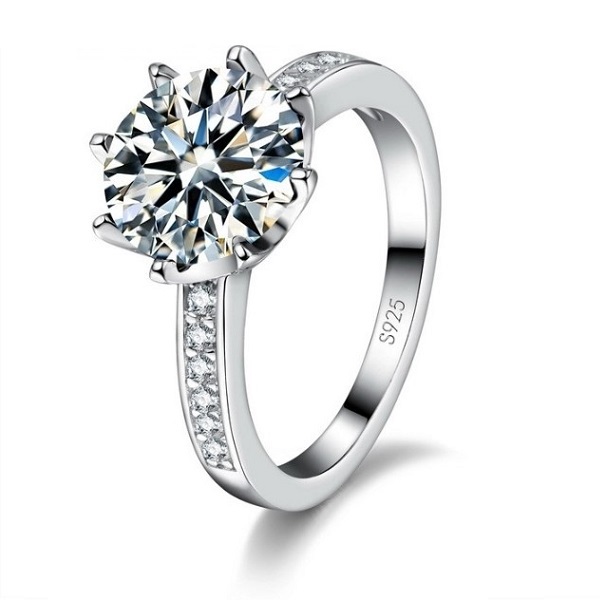 04-10. 925S/플래티늄 플래팅/3캐럿 큐빅 지르코니아 반지