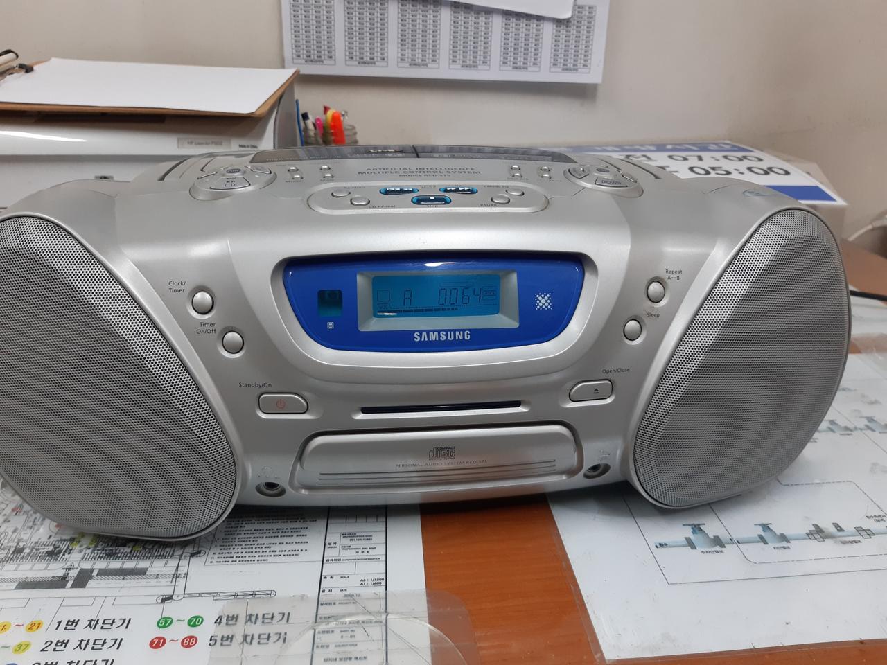 삼성CD AM FM더블데크 카세트