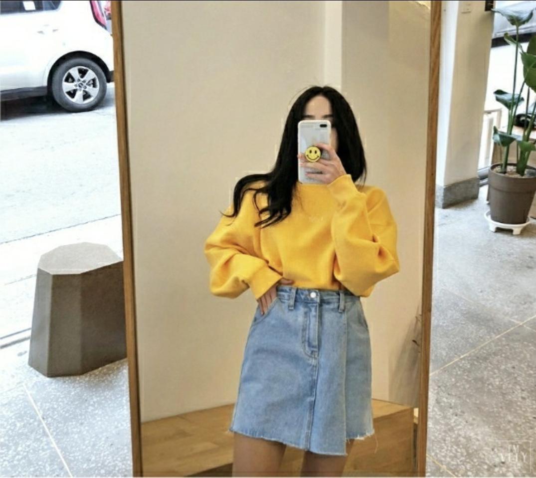 임블리 어웨이 데님랩스커트 [새상품]