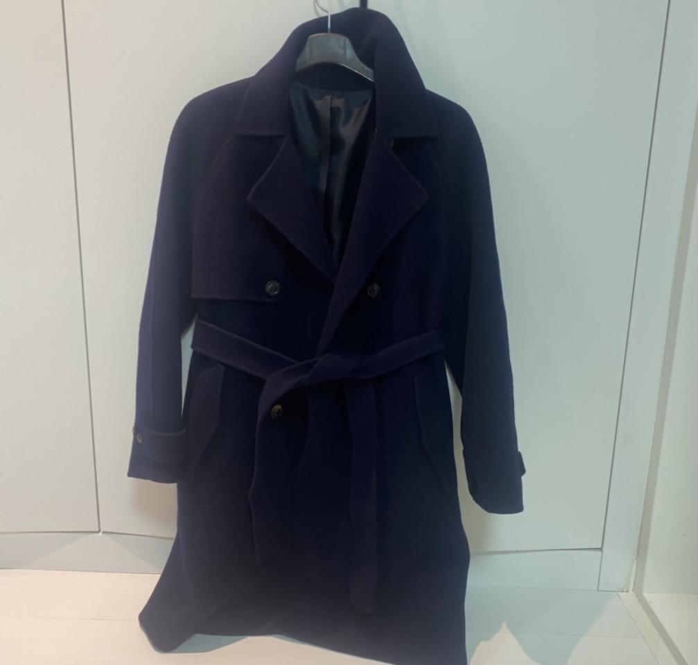 네이비 모직코트