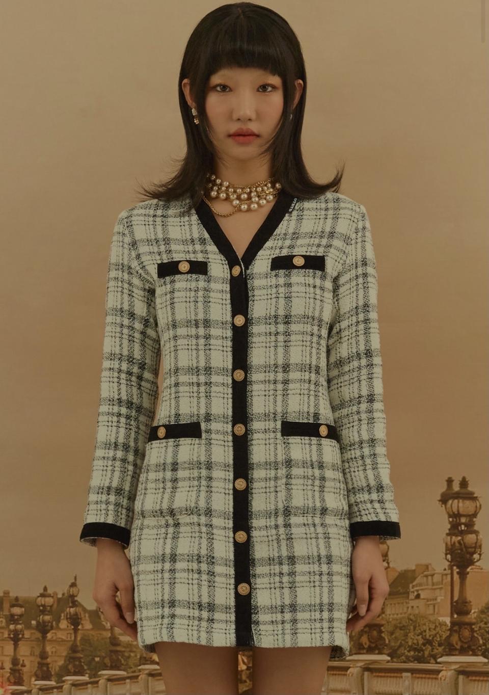 옥토버써드 트위드 원피스 자켓