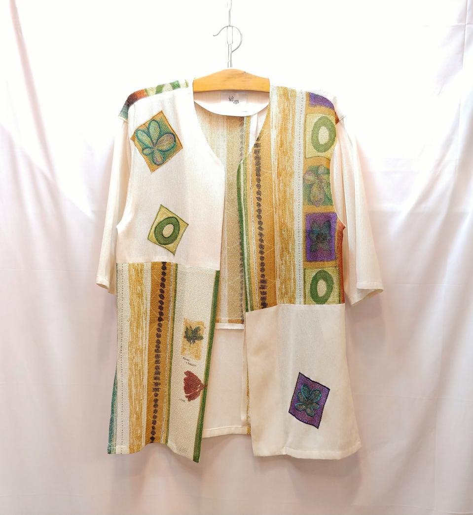 오픈 숄 패턴 망사 오버핏 가디건